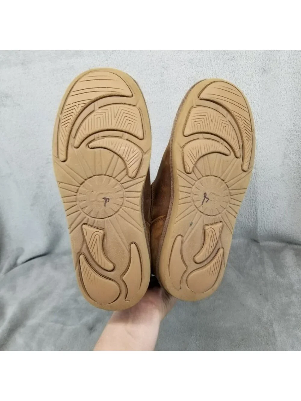 UGG Shoes Womens Size 7 Brown Leather Sutter Buckle Shearling Boots *Read*